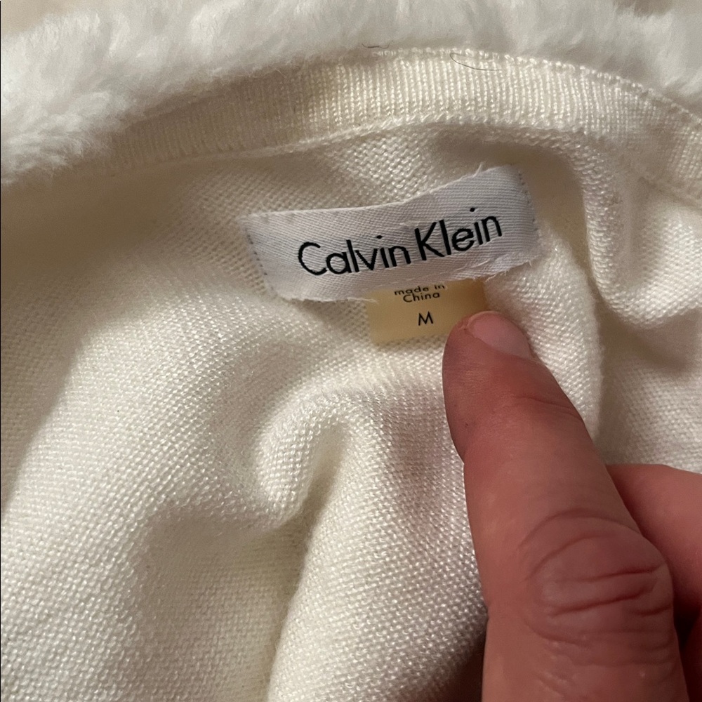 Calvin Klein cropped faux fur coat jacket size M - Picture 7 of 8